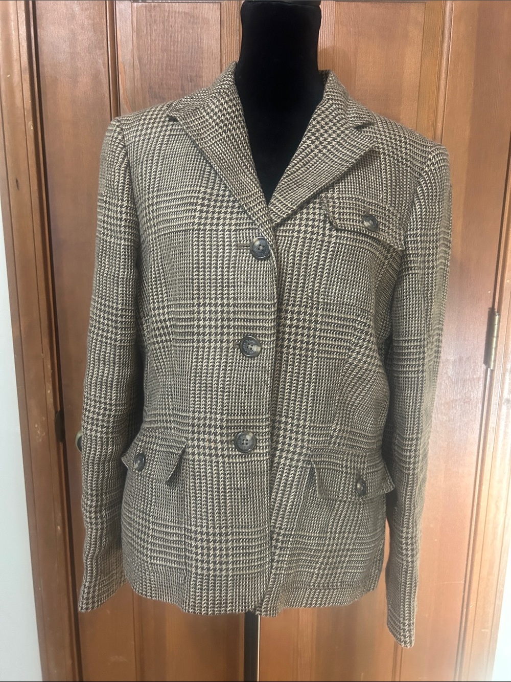 Vintage Lauren Ralph Lauren Houndstooth Linen Blazer – Women’s 6